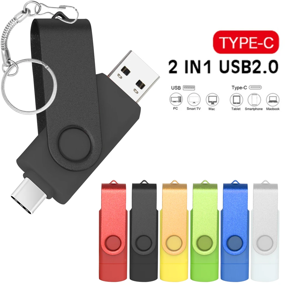 

Флеш-накопитель USB Type-C с логотипом на заказ, 128 ГБ, 64 ГБ, 32 ГБ, 16 ГБ, 8 ГБ, 4 Гб, флеш-накопитель USB 2,0 для устройств Type-C