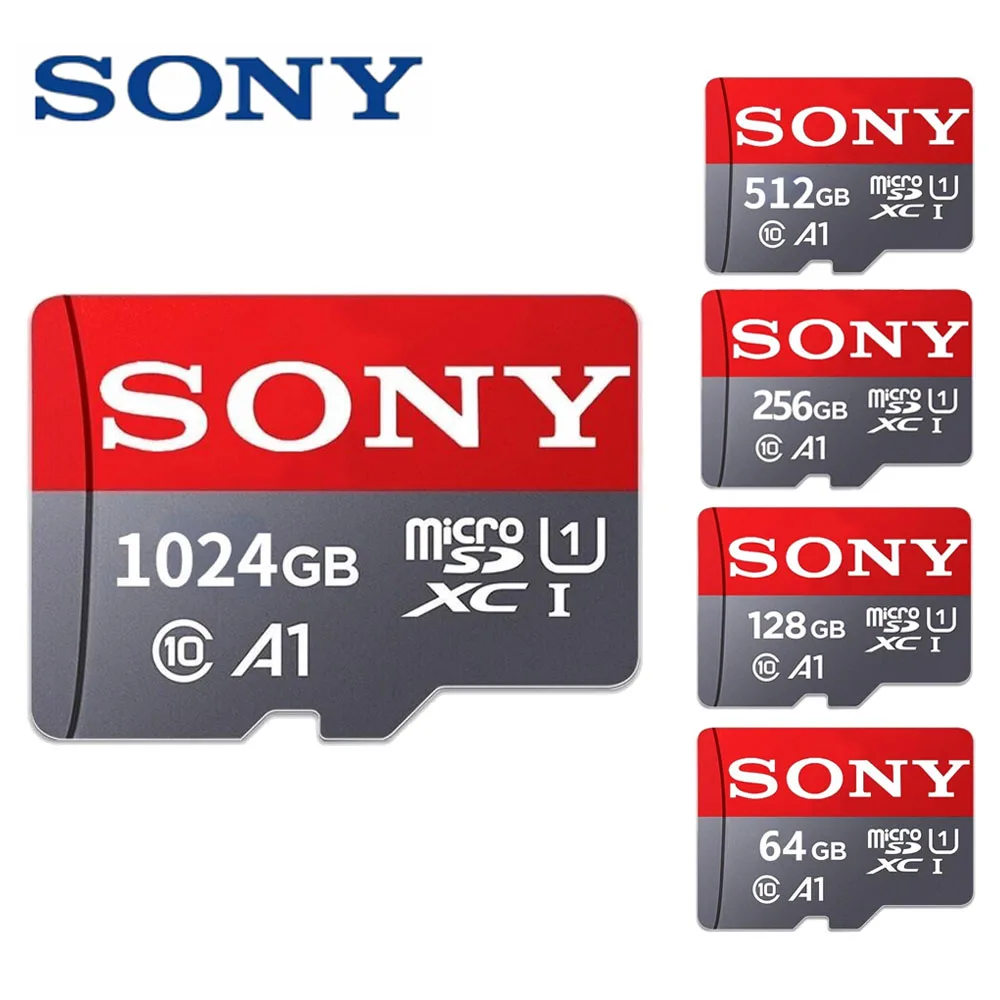 Карта памяти MicroSD SONY, класс 10, 1 ТБ, 512 ГБ, 256 ГБ, 128 ГБ, 64 ГБ, 32 ГБ, Micro SD, TF флеш-карта 32, 64, 128 ГБ, MicroSD для камеры телефона
