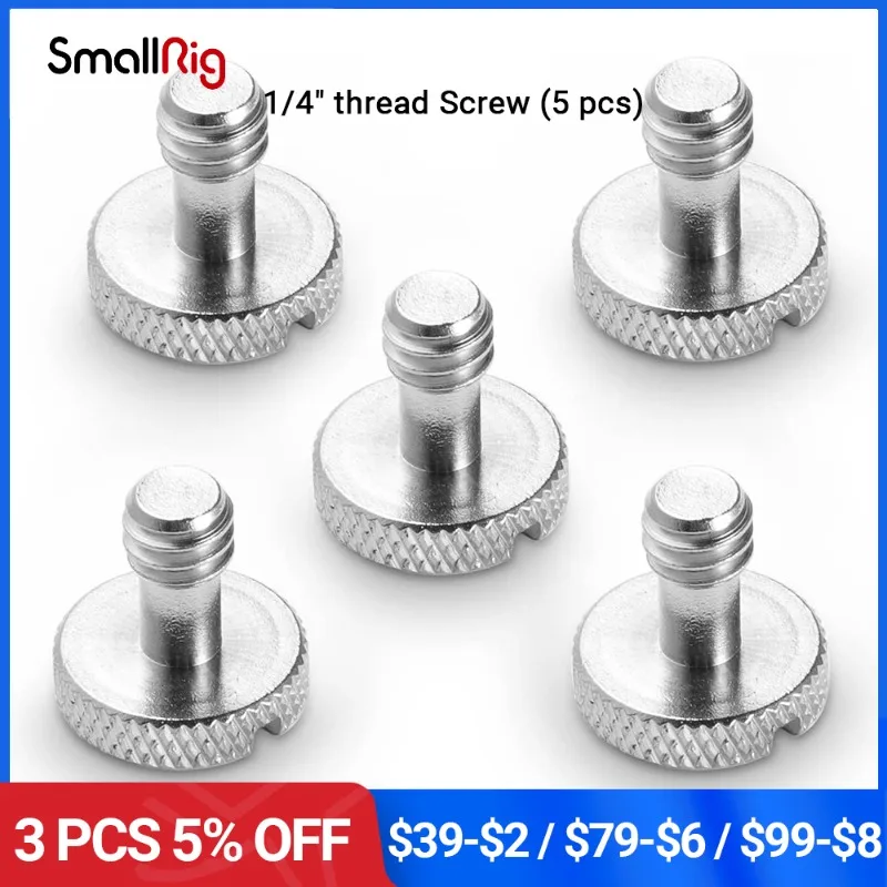 

SmallRig 1/4" thread Screw (5 pcs) Camera Fixing Screws Threaded Shaft Length 7mm -1615