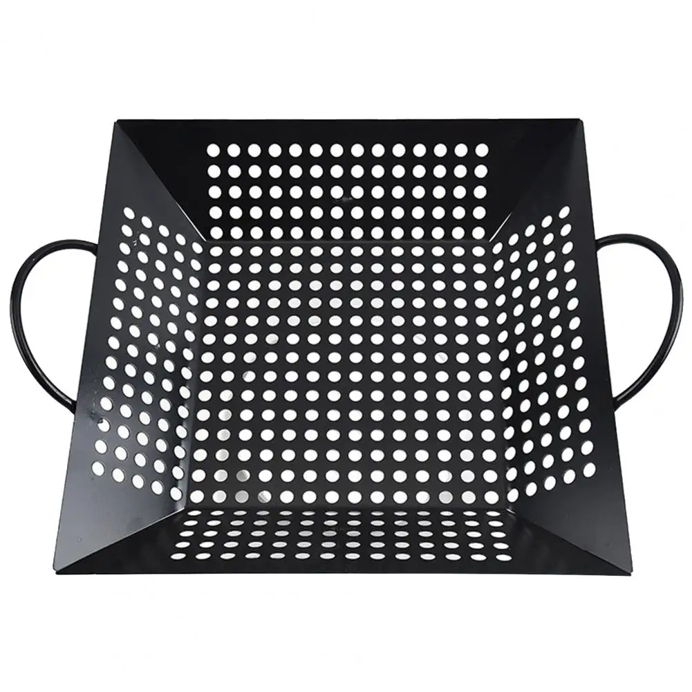 

Barbecue Basket Easy to Clean Double Handle Design Grill Basket Practical Large Capacity Grill Plate