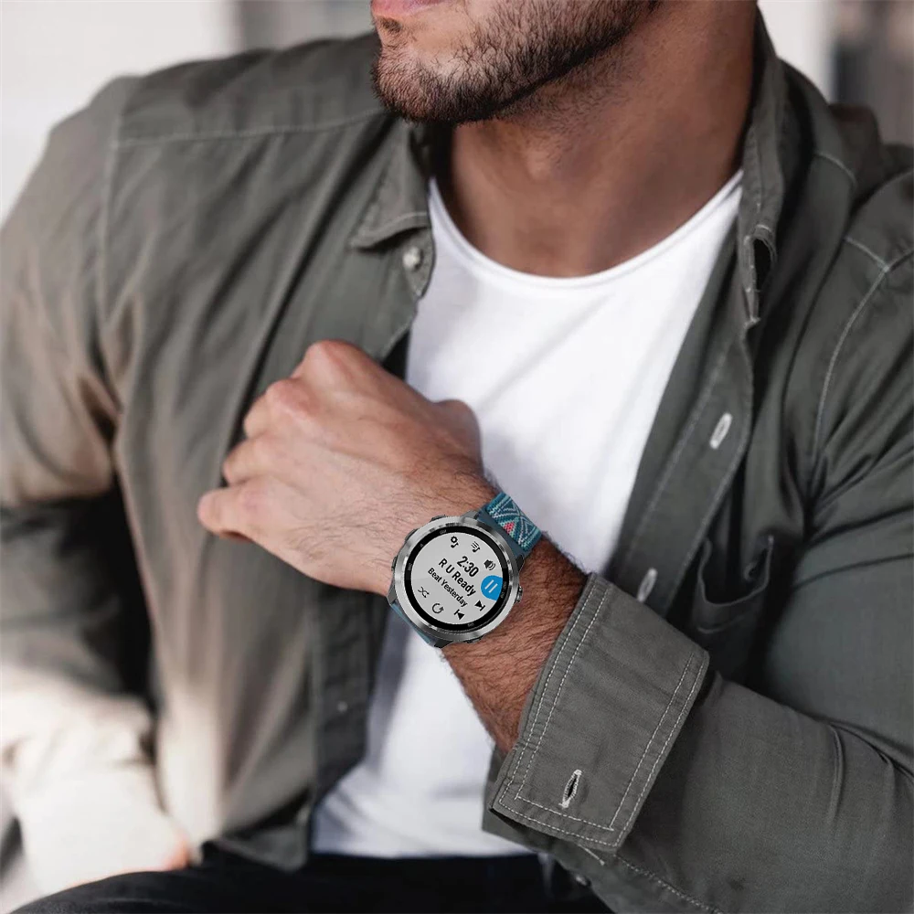 Новый эластичный нейлоновый ремешок 20 22 мм для Garmin Vivoactive 3 Music 4 benz Sq 2 спортивный