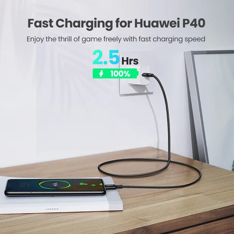 Кабель UGREEN с USB C на USB C, 100 Вт, 5 А, 100 Вт