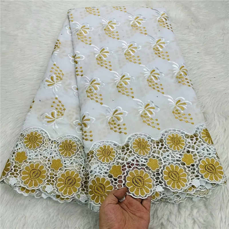 

5 ярдов, швейцарская вуаль, кружевная ткань, тяжелая вышивка бисером, Африканский высококачественный 100% хлопок с бриллиантами, популярный Дубайский стиль WQ10901