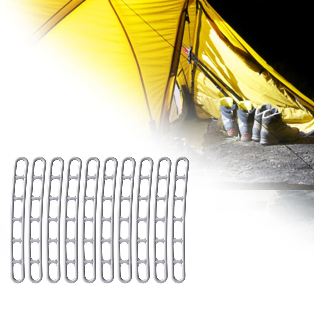 

10x Outdoor Camping Ladder Straps Tents Plastic Rainproof Awnings Gazebos Adjustment Accessory Six Hole Fixed Tightening Buckle