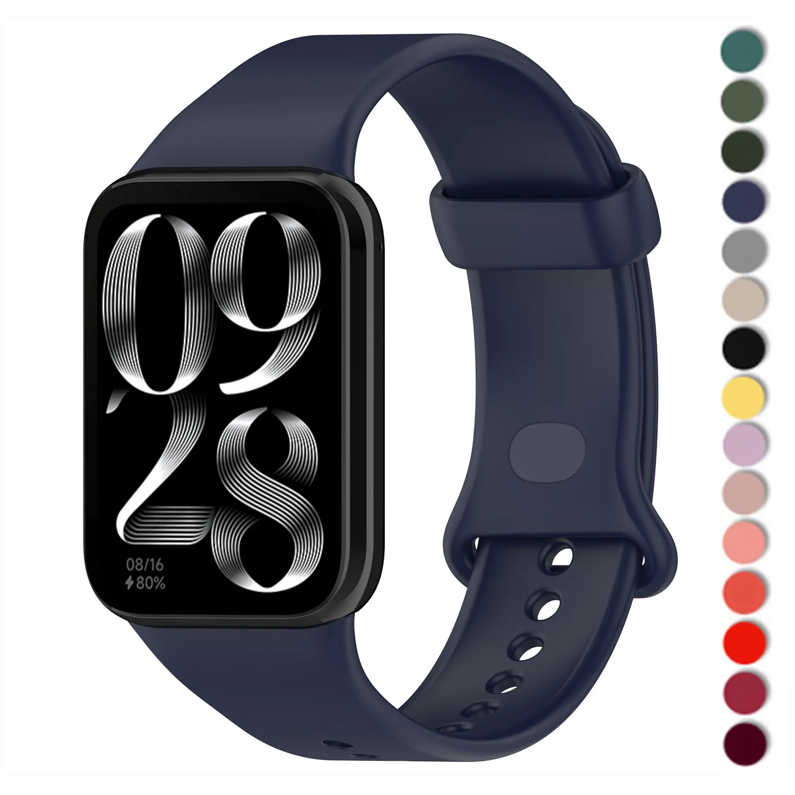 Фото Силиконовый ремешок для xiaomi mi Band 9/8 pro, ремешок, аксессуары для умных часов, официальный браслет Correa, сменный ремешок для часов redmi 4, №1