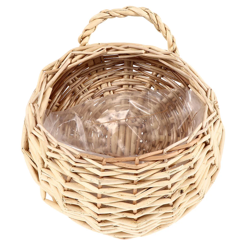 

Hanging Basket Decor Baskets Wicker Wall Door Flower Woven Storage Decorative Organizer Bathroom Kitchen