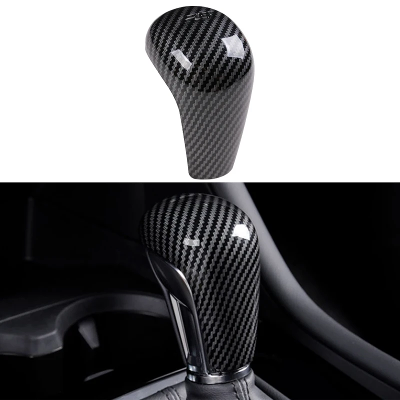 

Carbon Fiber Pattern Car Gear Shift Knob Cover For Mazda 3 Axela 2020 2021 2022 Car Interior Trim Accessories