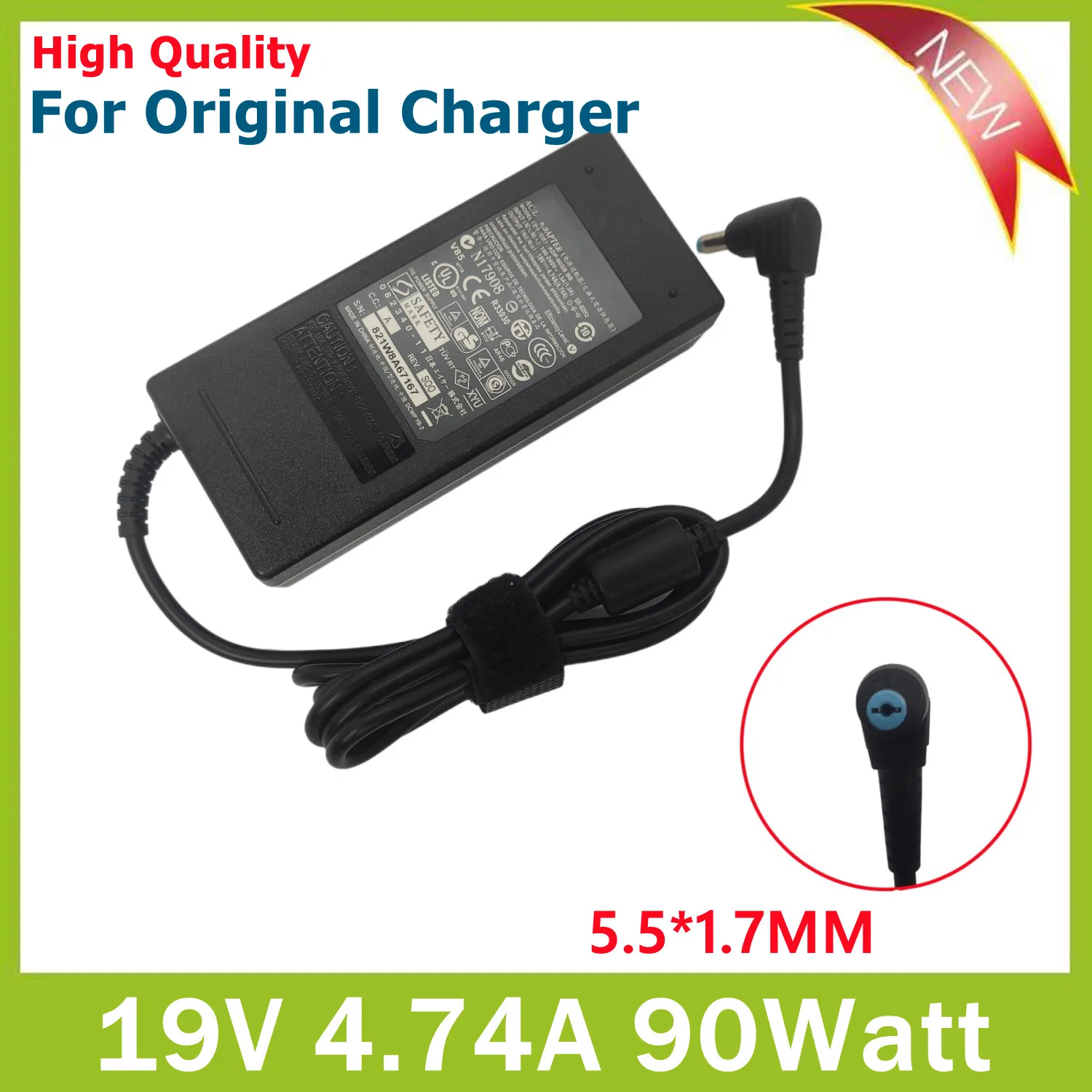 

19V 4.74A 90W 5.5x1.7mm Laptop Adapter Charger for ACER ASPIRE 5750G 5755G 7110 9300 E1-531 E1-571G M5-581G V5-571P 4925G Power