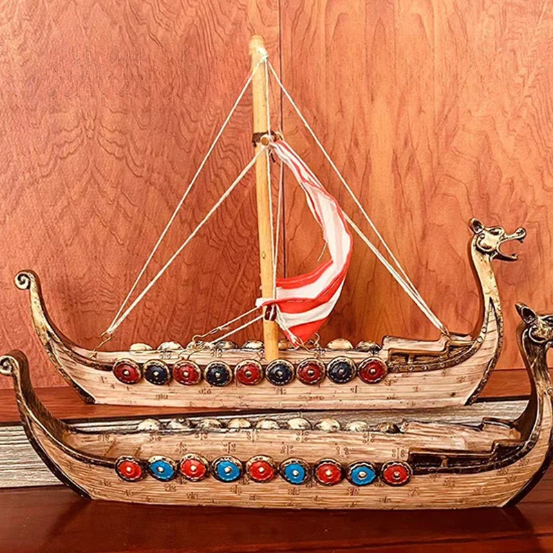 

Ancient Style Creative Retro Sailing Home Living Room Dragon Boat Office Wine Cabinet Decoration Resin Crafts Home Decoration