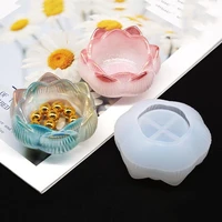 diy lotus candle holder mold handmade candlestick ornament storage box ashtray mould diy resin silicone mould concrete molds