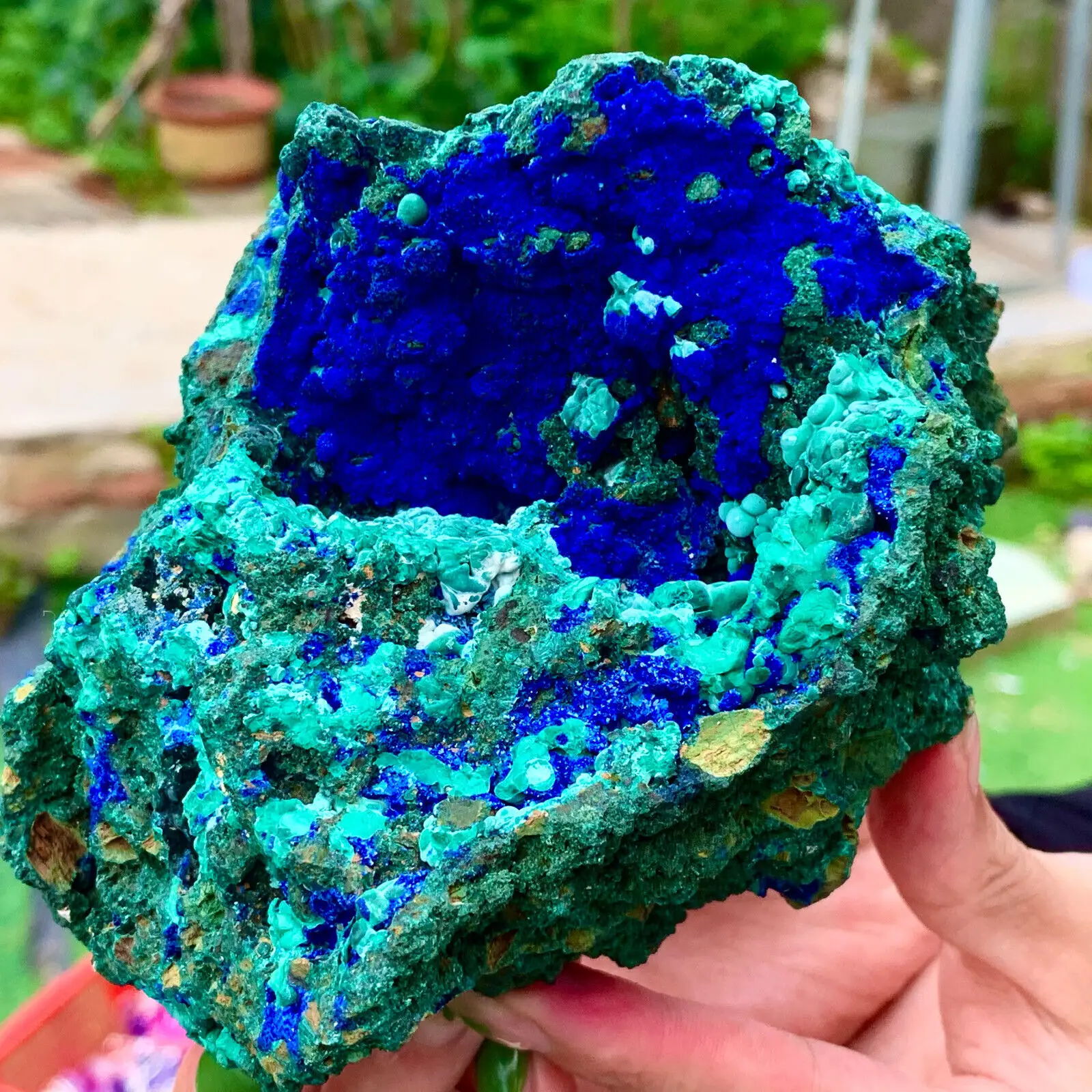 

Натуральный азуритовый малахит, жеодовый лечебный камень, Коллекционная Коллекция, лечебное украшение