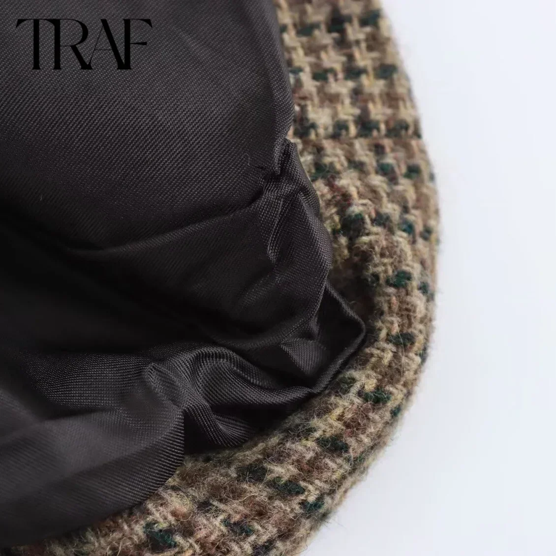 TRAF шерстяные блейзеры для женщин мода 2024 осень-зима новый клетчатый однобортный