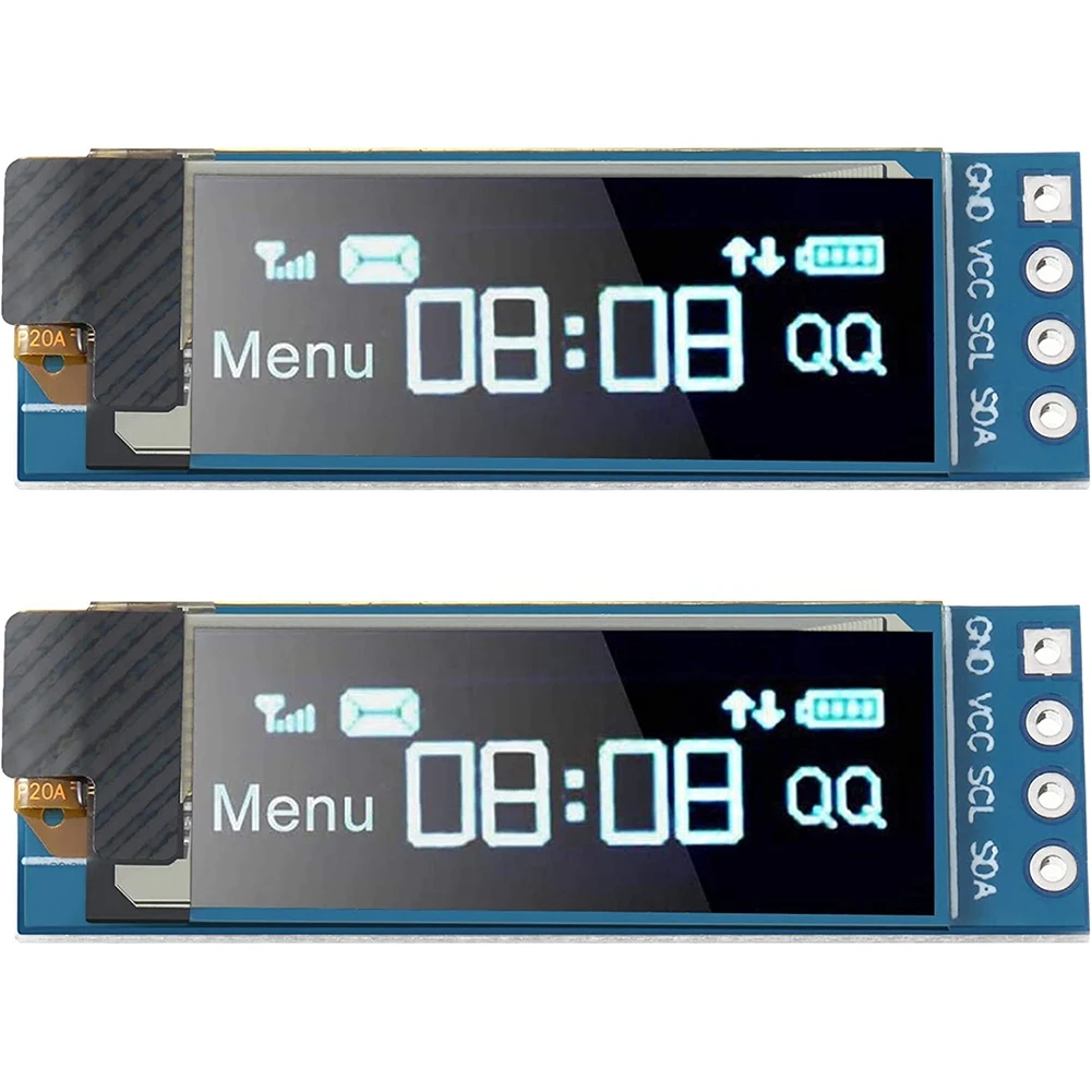 Модуль дисплея I2C 0 91 дюйма 2 шт. модуль SSD1306 OLED синий драйвер OLED-экрана постоянный