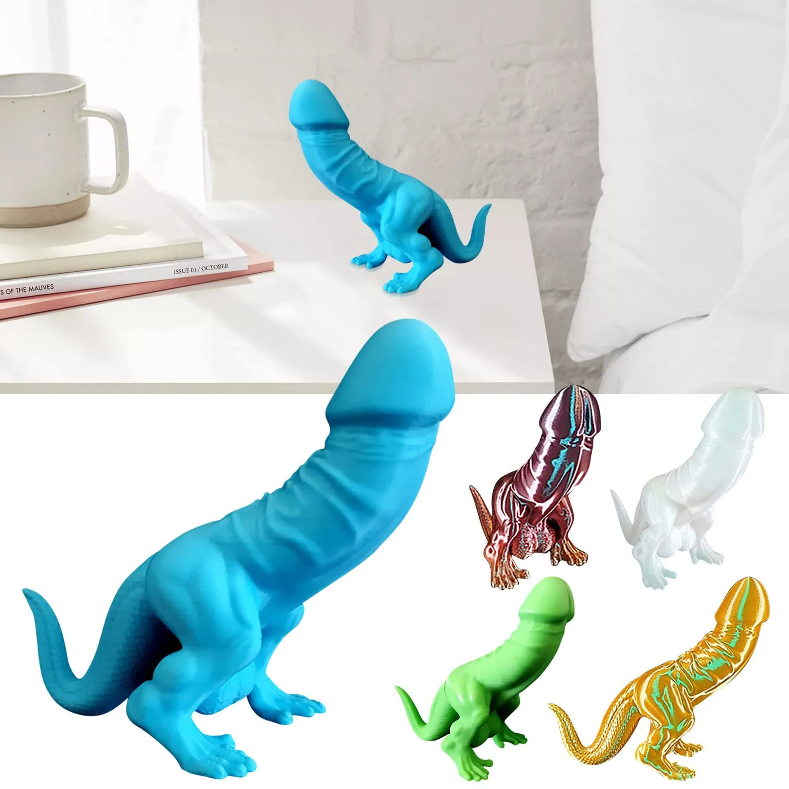 

Dickasaurus Rex-Glow In The Dark Dickasaurus Dino Dick 90 Colors Valentines Gift Bachelorette Bachelor Bedroom Table Decoration