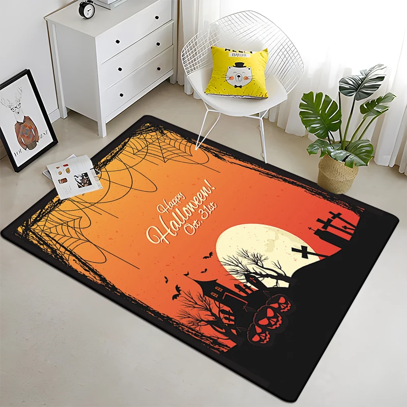 Halloween New Year Gift HD Printing Area Carpet, Living Room Sofa Decorative Carpet, Anti-skid Mat, Alfombras Direct Shipment