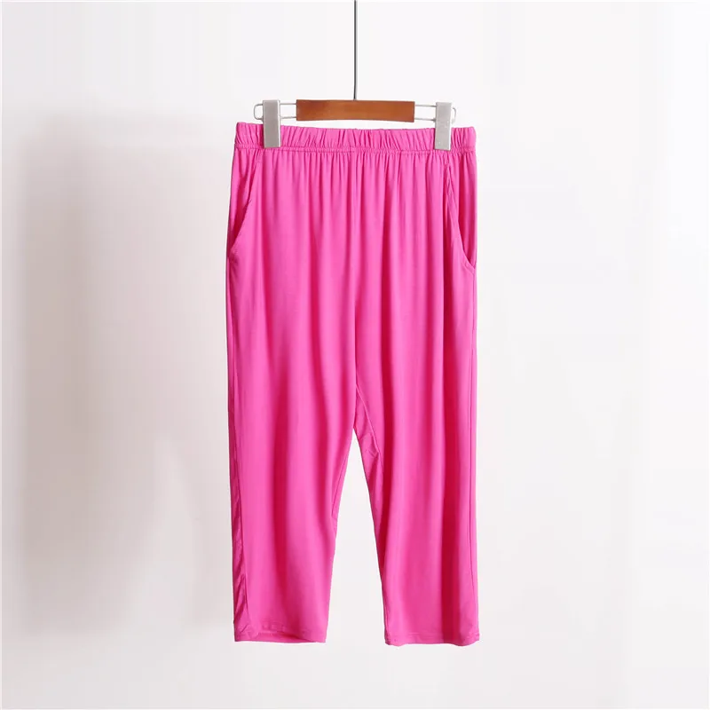 Modal Sleep Bottom Women Calf-Length Pants Loose Size Home Pajamas Casual Solid Multicolor Long Pant Summer Fashion Sleepwear