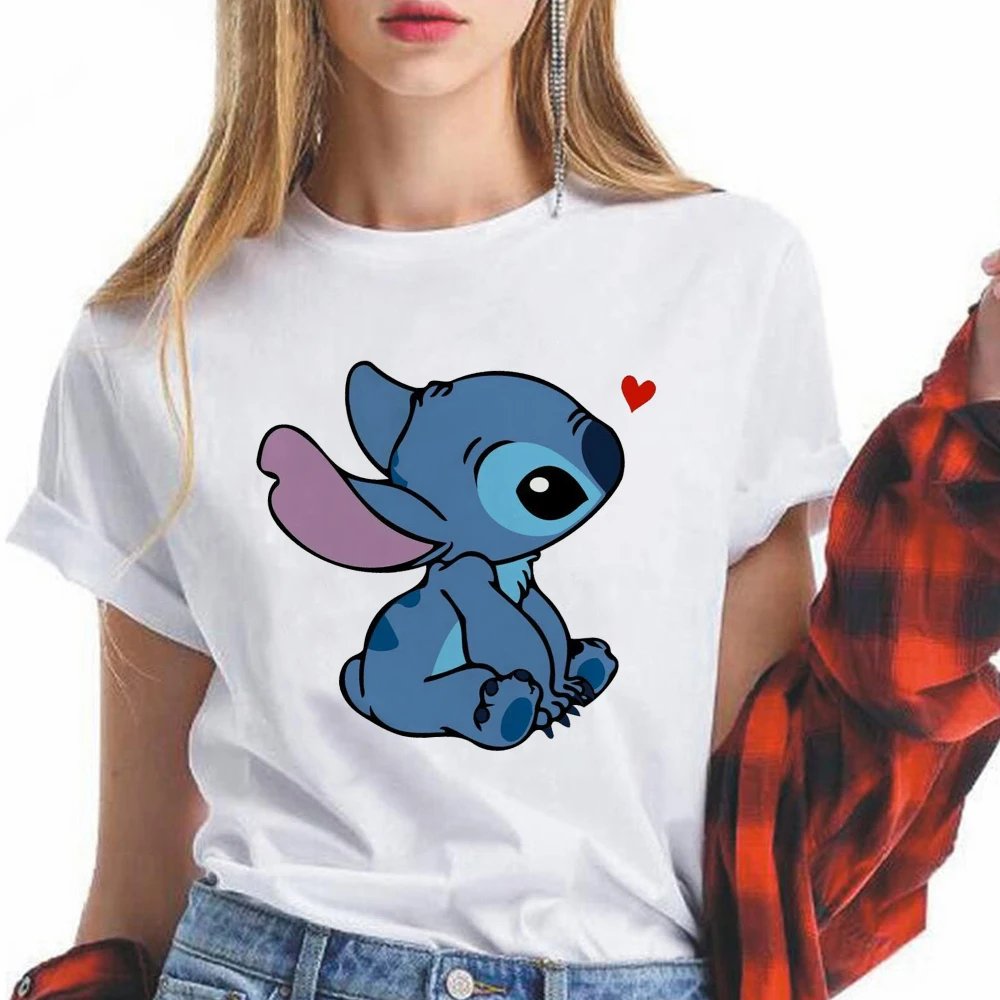 

Harajuku Vintage Lilo & Stitch Print T-shirt Summer Size Loose Casual Women T Shirt Streetwear Tops Women's Tshirt ulzzang