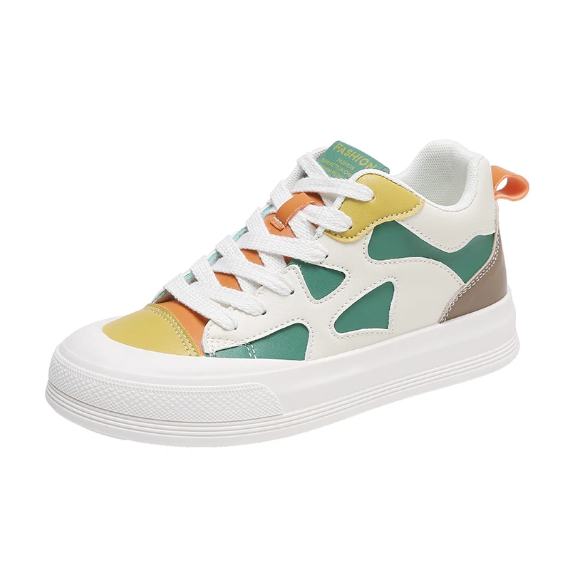 

2022 Women's Sneakers Leather Casual Shoes Spring New Breathable Women Shoes Flat Shoe Zapatillas Hombre Size 35-40