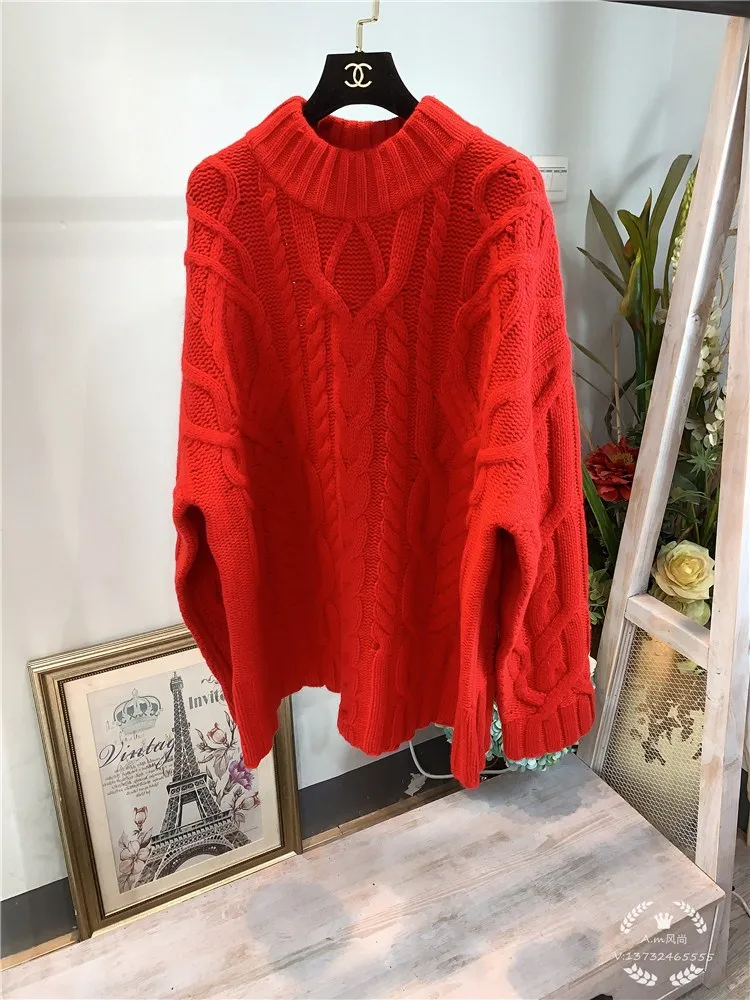 

Pure Cashmere Sueter Thick Hemp Flowers Twisted Three-Dimensional Woven Sweater 4 Colors Cashmere Sweater Women Winter Cardigans
