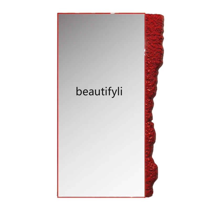 

Barber Shop Single and Double Simple Floor Mirror with Light Hair Cutting Full-Length Mirror Hairdressing Mirror