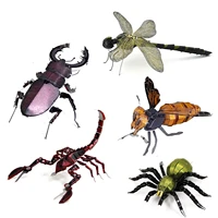 insect 3d metal puzzle dragonfly praying mantis scorpion tarantula model kits assemble jigsaw puzzle gift toys for children