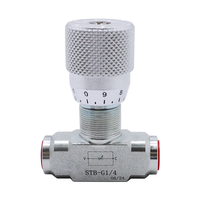 

Двунаправленный гидравлический клапан STB G1/4 G3/8 для ограничения потока, клапан управления потоком из углеродистой стали для гидравлики