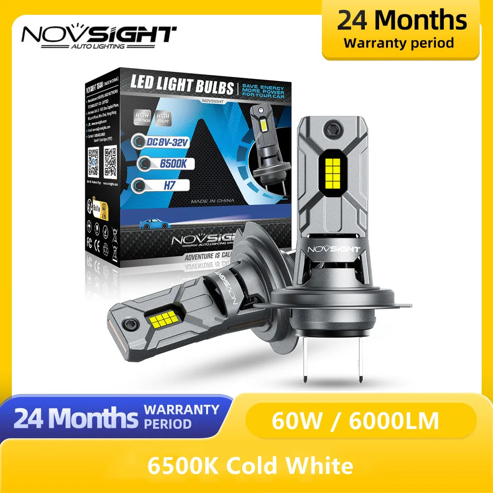 

NOVSIGHT H7 LED Headlight LED Lights For Car H7 Lamp 6500K 6000LM 60W 12V LED Car Accessory Headlamp Auto Fog Light Bulbs