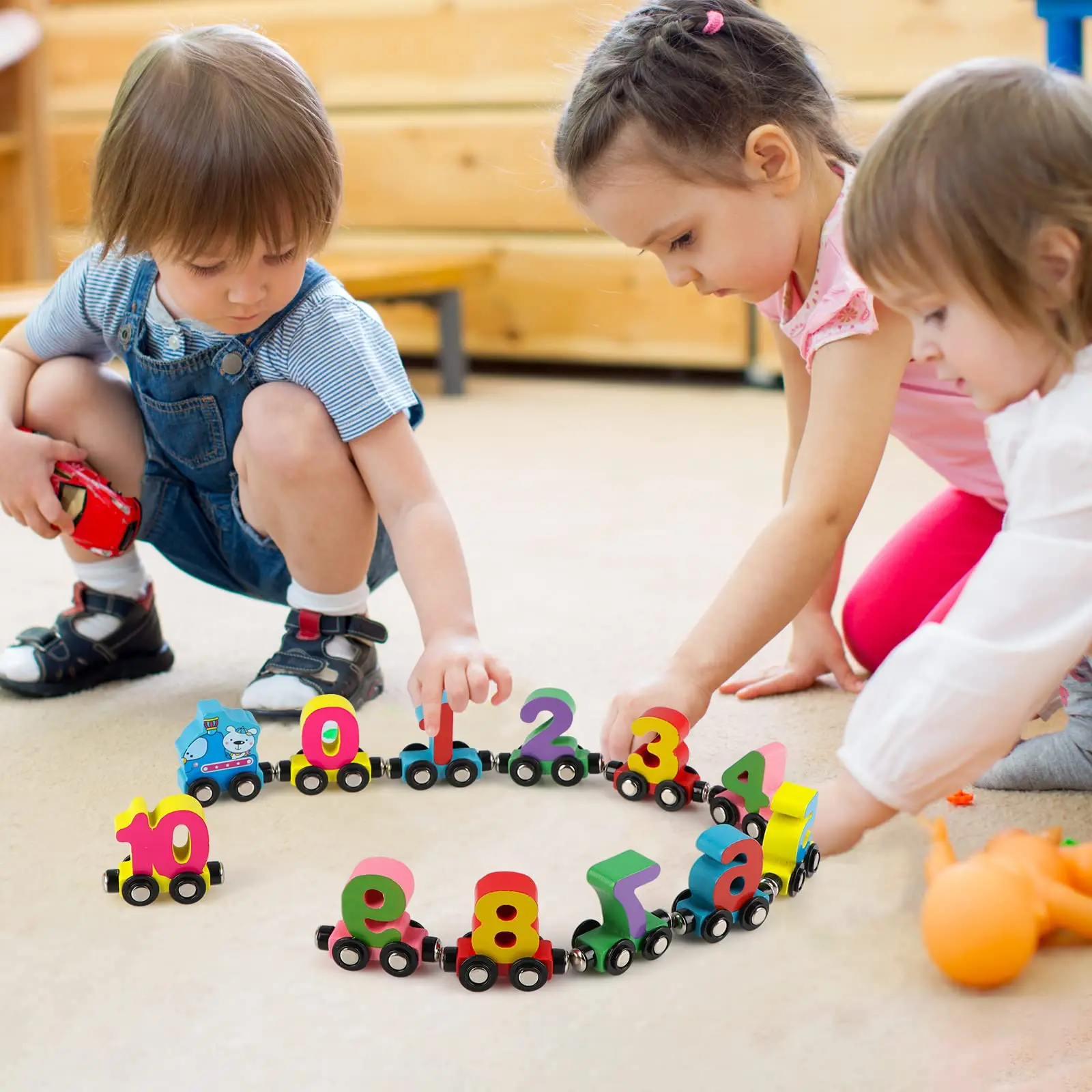 Деревянный магнитный Цифровой поезд Монтессори для детей 3 лет деревянные буквы в сборе сопротивление строительные блоки игрушечный автомобиль подарок для детей