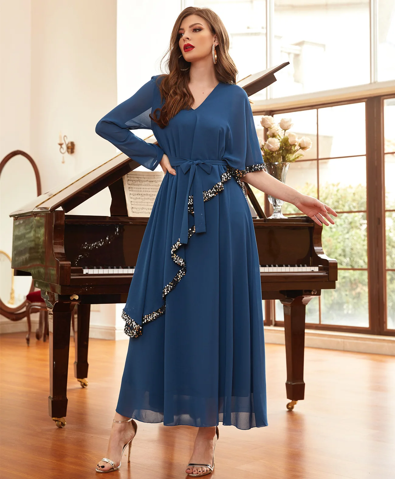 

Ramadan Abaya Dubai Turkey Arabic Muslim Dress Chiffon Kaftan Islam Dresses for Women Morocco Vestido Robe Longue Djellaba Femme