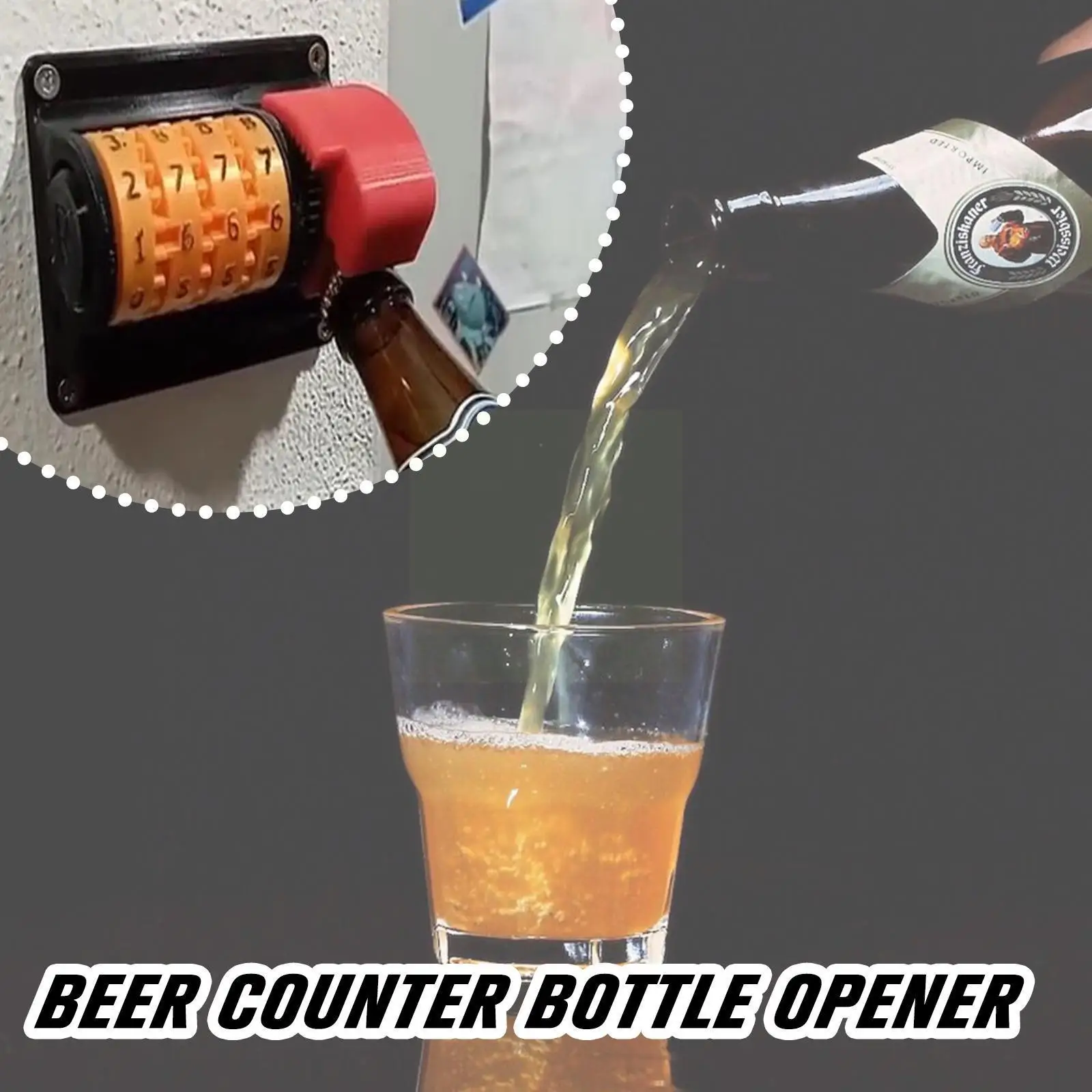 

Beer Counter Bottle Opener Magnet Beer Opener Gadgets Cap Wall-mounted Soda Kitchen Accessories Opener Opener Beer X6y7