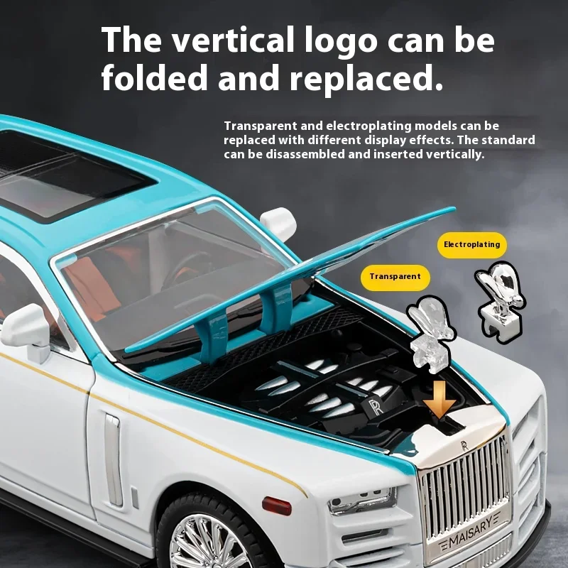 Роскошная модель автомобиля 1:22 Rolls Royce Phantom из металлического сплава со звуком и