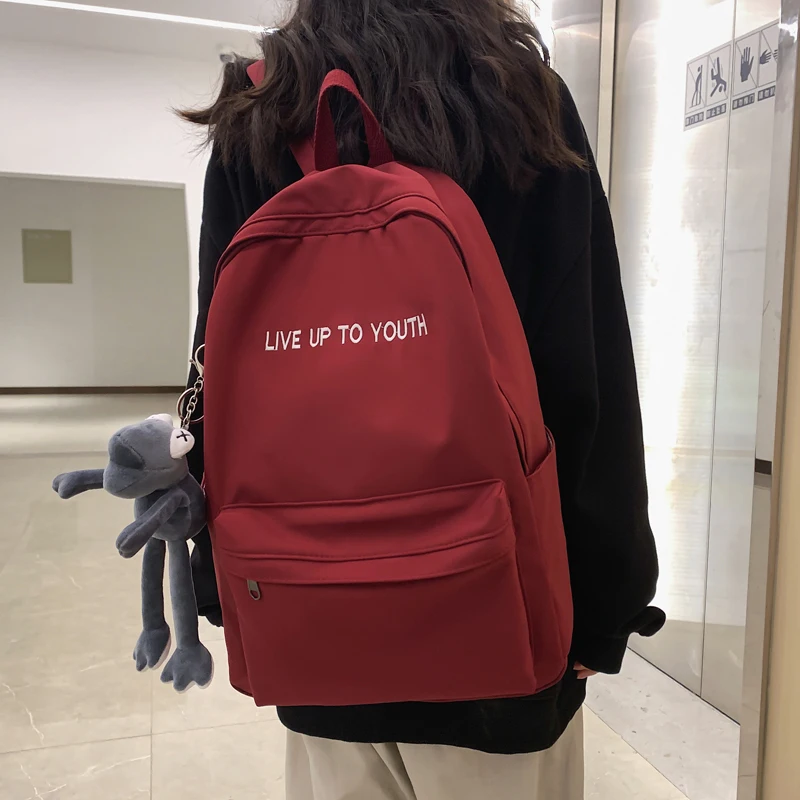 Простые рюкзаки для Teenger Girl 2022 классическая женская школьная сумка большая Вместительная дорожная сумка для пары Студенческая школьная сум...