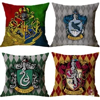 4545cm hot movies printed magic academy linen pillow case deathly hallow pillow cushion for living room decorative sofa bed
