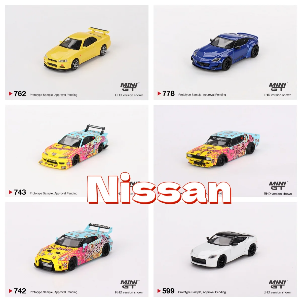 MINIGT 1/64 7762 Nissan Skyline GT-R (R34) V-Spec Lightning Yellow 743 772 имитация сплава литая под давлением