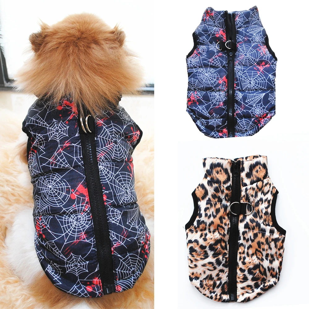 

Winter Warm Dog Clothes For Small Dogs Cats Pet Puppy Jacket Coat Windproof Outfits Yorkie Chihuahua Halloween Gothic Costume