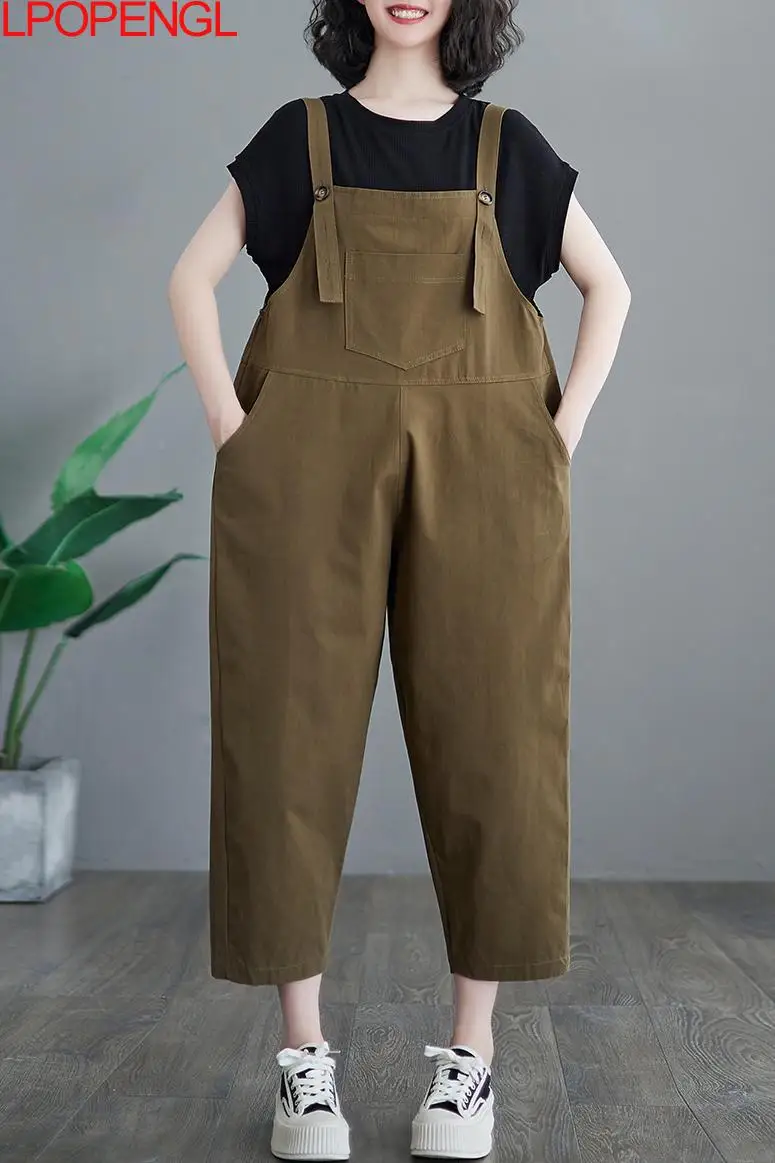 

Sleeveless Womens Pockets Overalls Loose Dungarees Ladies Cami Romper Baggy Playsuit Jumpsuit Women Jumpsuit Casual Harem Pants