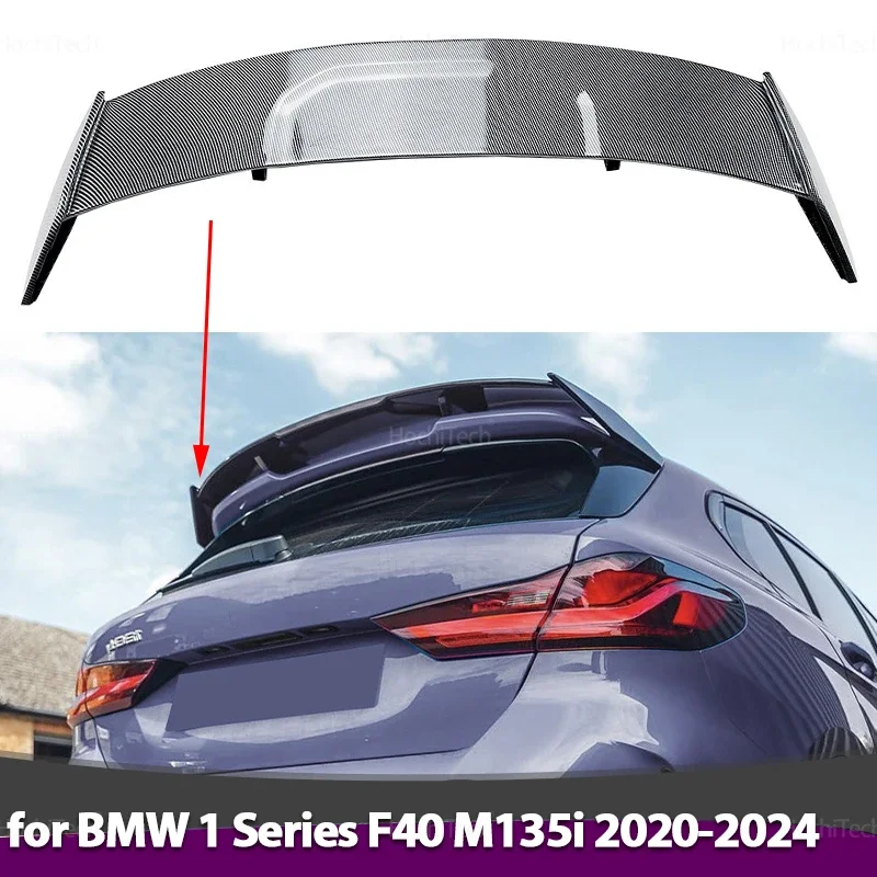 Для BMW 1 серии F40 M135i 2020-2024 ABS черный карбоновый задний спойлер на крышу автомобиля