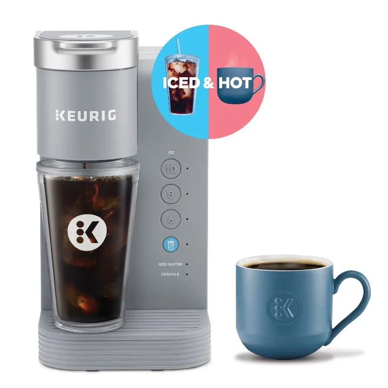 

Keurig K-Соединенные предметы первой необходимости, Серый холодный и горячий одинарный предмет K-Cup Капсульная кофеварка
