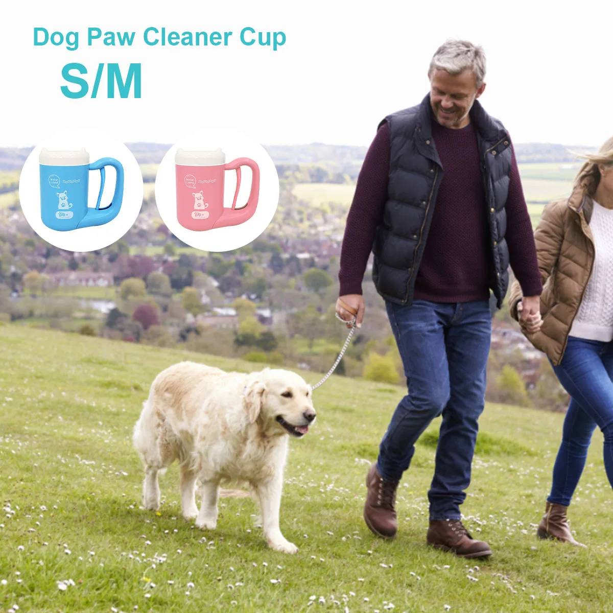 

Pet Paw Washing Cup Small Dog Paw Cleaner Cup Semi Automatic 360° Rotatable Silicone Brush Pet Foot Washer Cup Portable Pet Foot