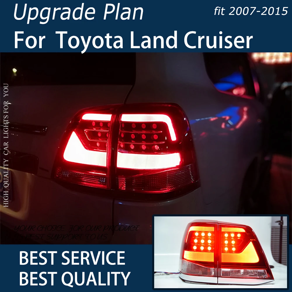 

Автомобильные фары для Land Cruiser 2007-2015 светодиодный, автомобильные задние фары в сборе, обновленный стиль, дизайн, аксессуары для сигнальных ламп с миганием