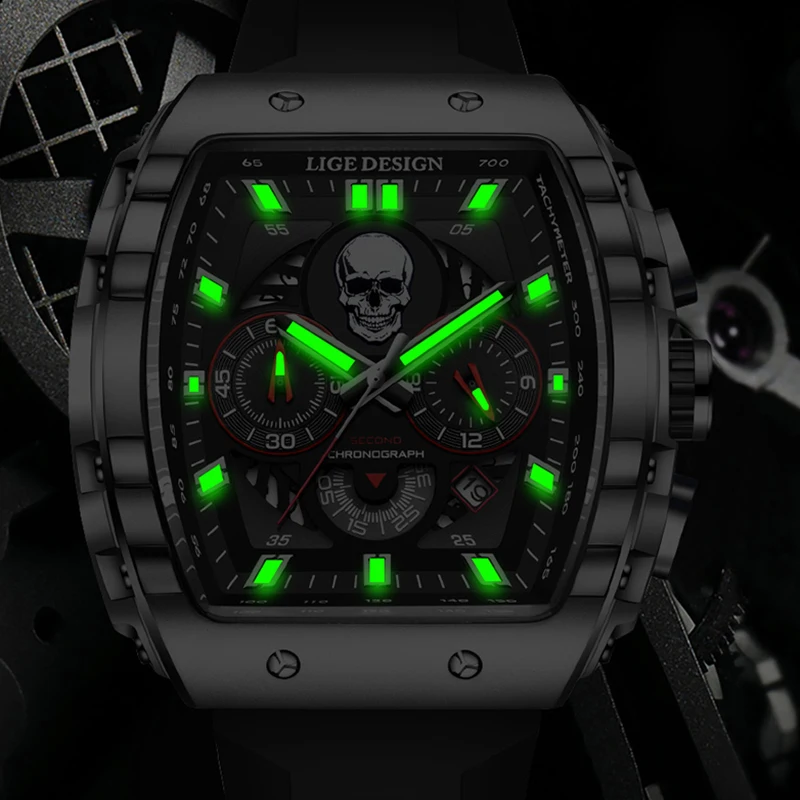 LIGE модные повседневные часы для мужчин лучший бренд класса люкс силиконовые