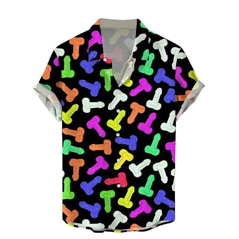 Гавайская Мужская Повседневная рубашка с цветочным принтом Оригинальная летняя