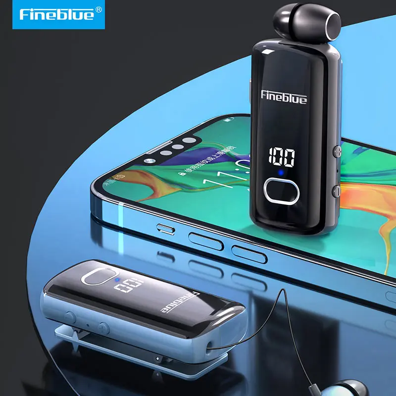 Фото Fineblue F580 Bluetooth V5.3 Беспроводные наушники Выдвижная портативная гарнитура Напоминание о вызове Вибрация Спортивные наушники для бега K55 F520 №5