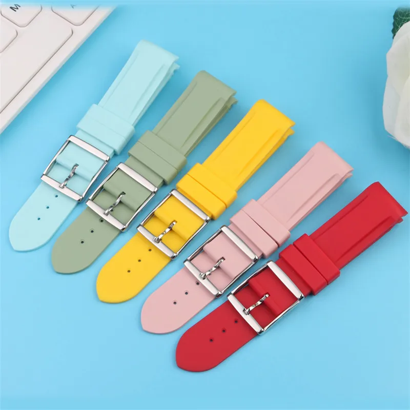 

20mm Curved End Rubber Strap Suitable for Omega Joint Moon watch Men Women Waterproof Sports Watch Band Accessories