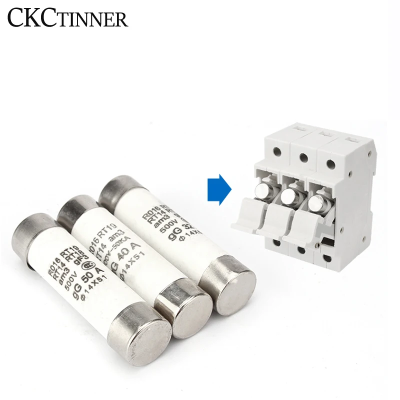 5 шт., керамические плавкие предохранители 14*51 мм (RO16), 22*58 мм (RO17)