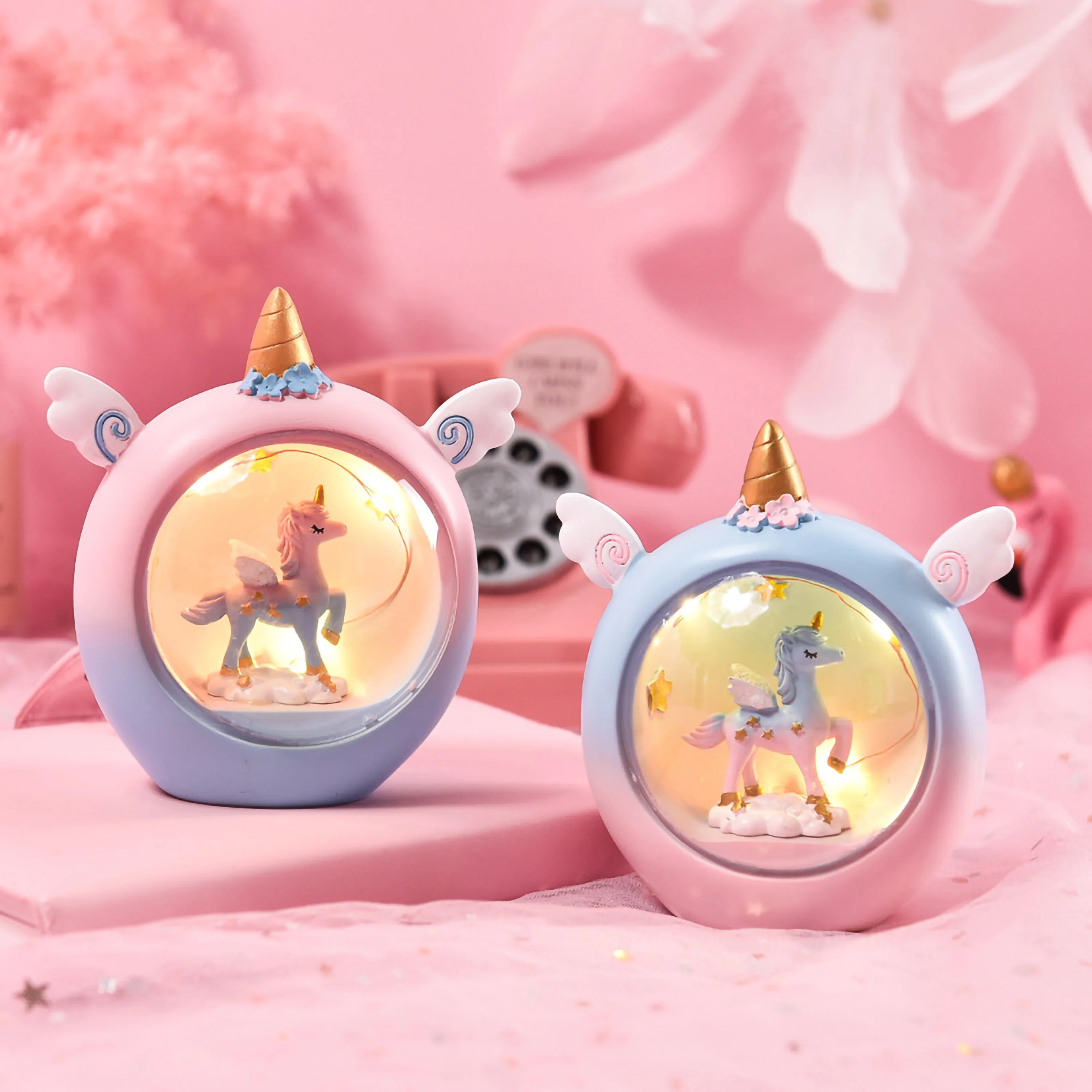 Cute Unicorn Ornament Lovely Young Girls Birthday Gift Children's Room Decoration Kid's House Decor Pink Ornamentation