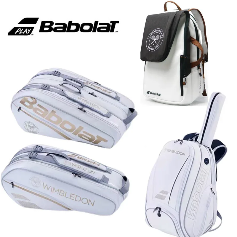 2023 Оригинальный рюкзак для тенниса Babolat, однотонная сумка для тенниса Wimbledon, большая емкость, 2 варианта использования, унисекс, ракушка