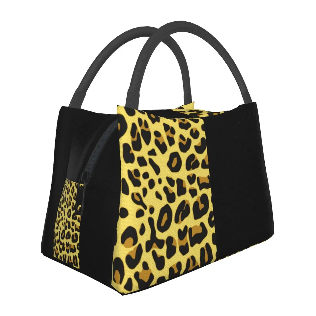 

Gold Two Tone Lunch Bag Cheetah Print Graphic Design Lunch Box Aesthetic Outdoor Picnic Cooler Bag Portable Oxford Lunch Bags