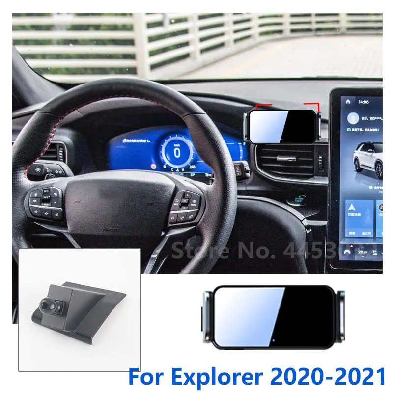 

Automatic Clamping Car Mobile Phone Holder For Ford Explorer Fixed Base With Rotatable Bracket Accessories 2016-2021