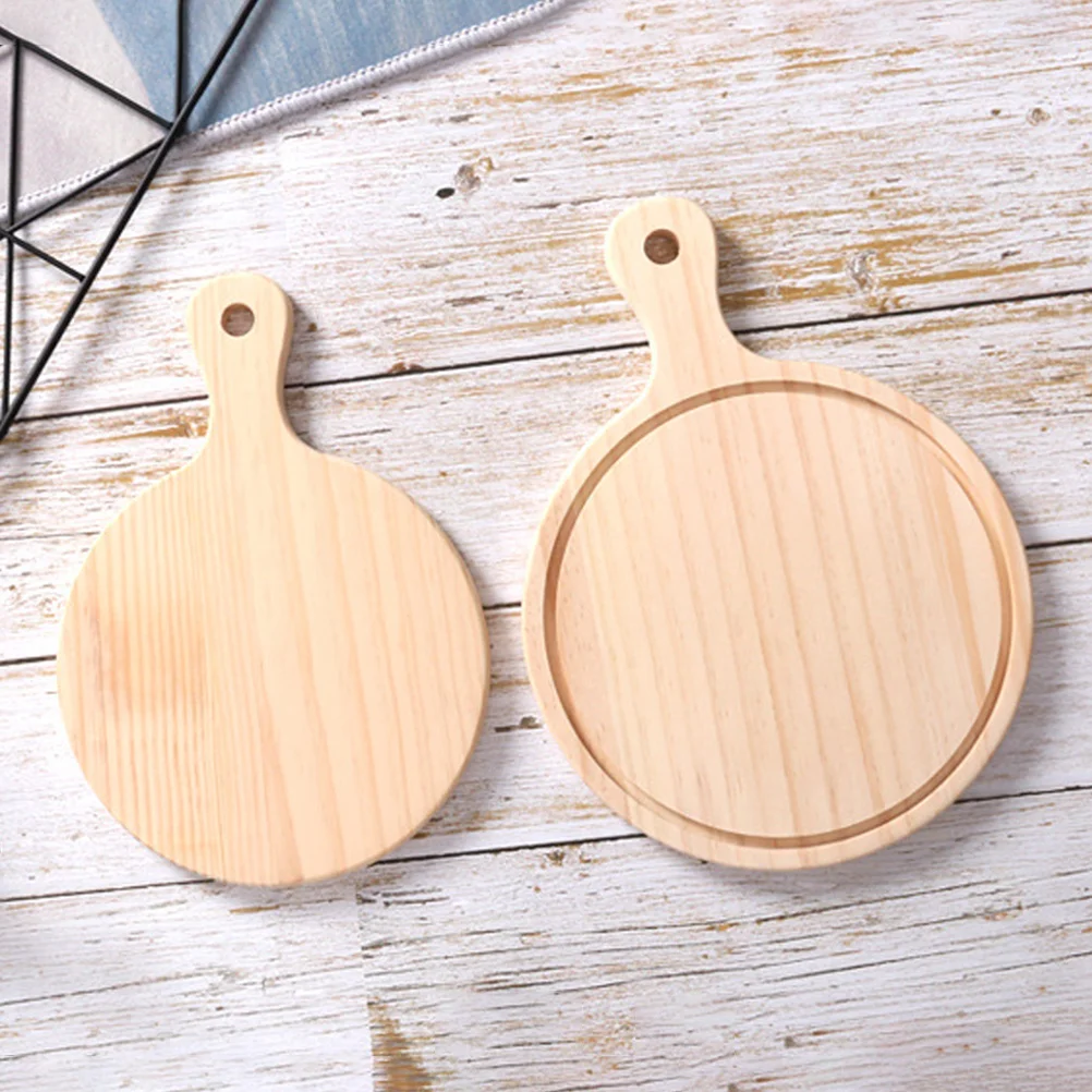 

Breadboard Pizza Tray Kitchen Utensil Wood Cheese Food Holder Snack Serving Steak Plate Plates Round
